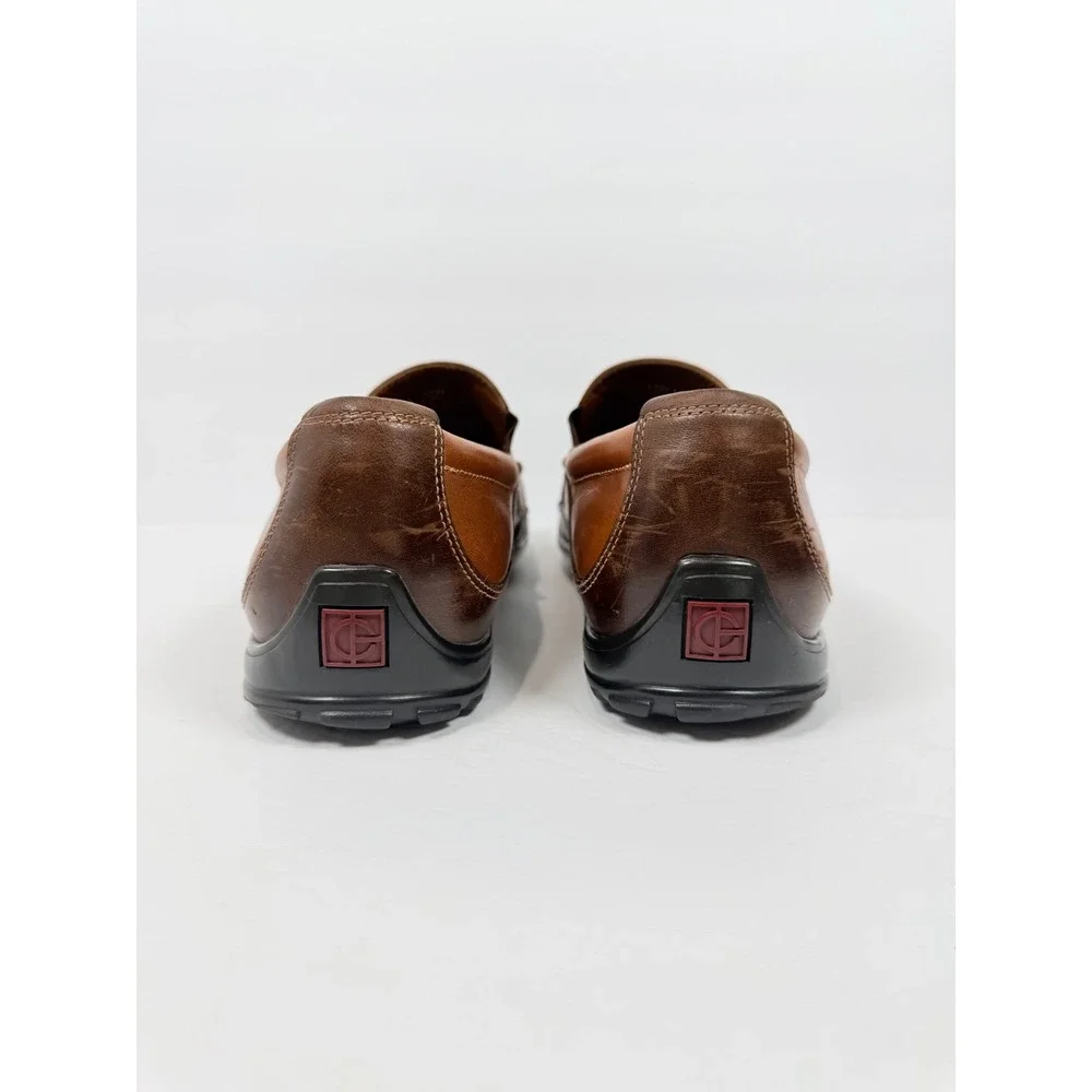 Cole Haan Mens‎ Tan Brown Leather Slip On Loafers Vibram Sole C03559 Size 12M